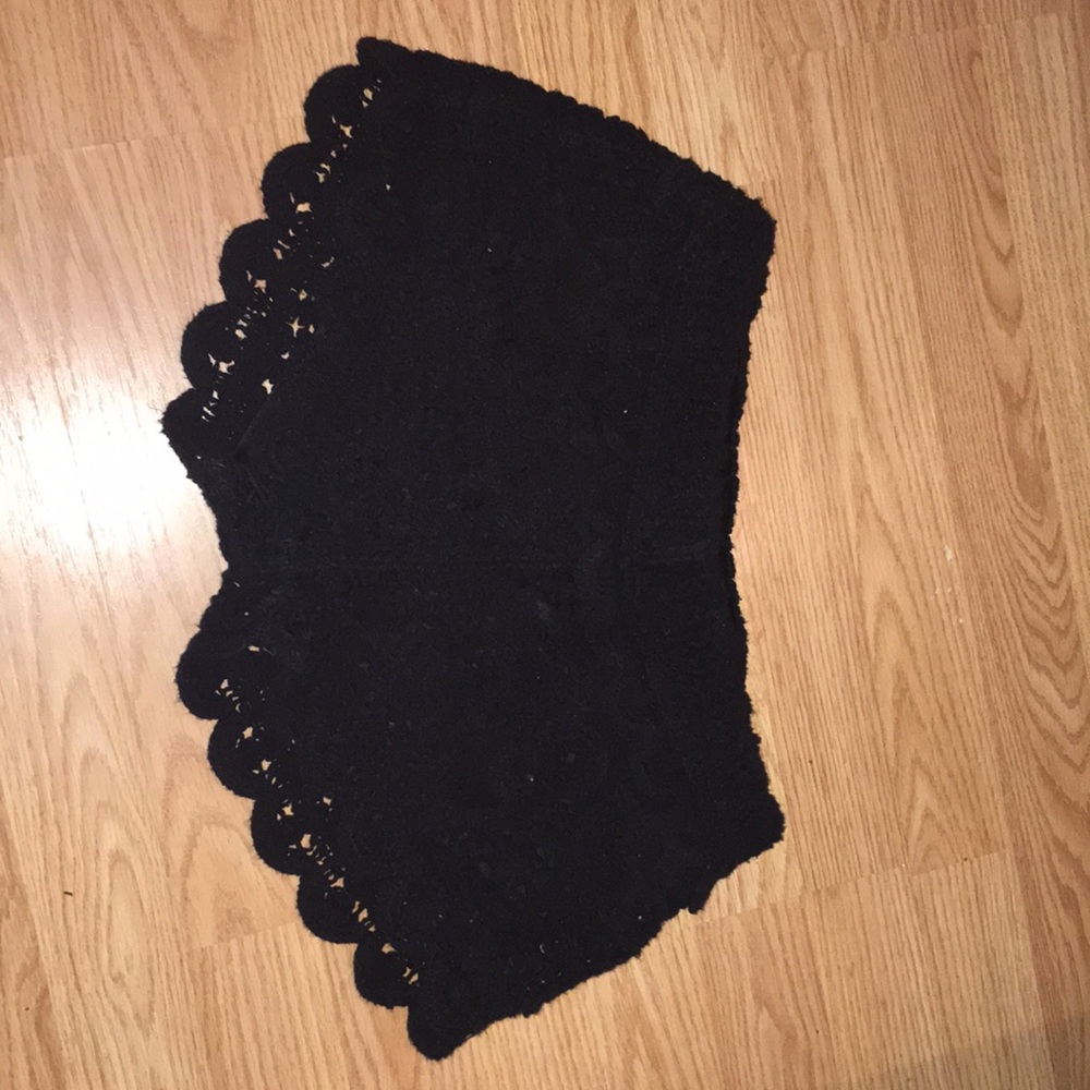 black crochet shorts